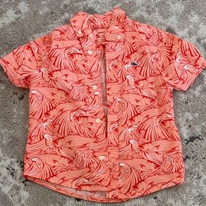 Vineyard Vines Kids Red Patterned Button Down Shirt